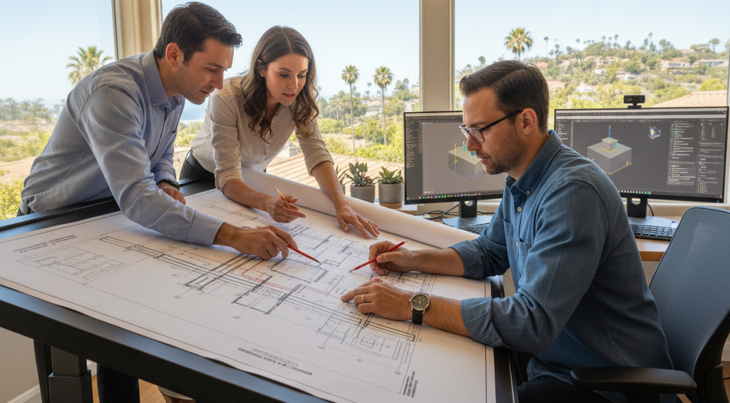structural + MEP drawings for a home addition in San Diego